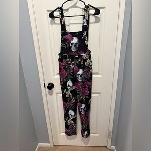 Blackmilk skull and roses overalls